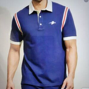 Prince Pickleball Polo Navy Shirt Size Small White Collar Pickleball